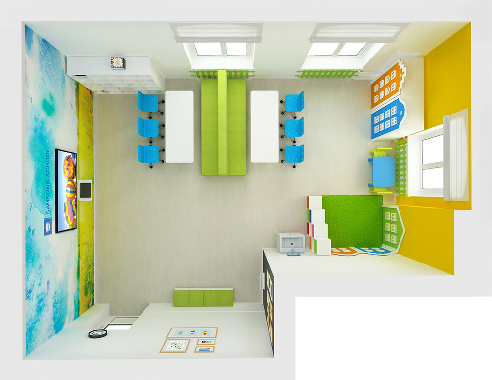 Учебные заведения «Интерьер учебных комнат в детской больнице», учебные заведения , фото из проекта 