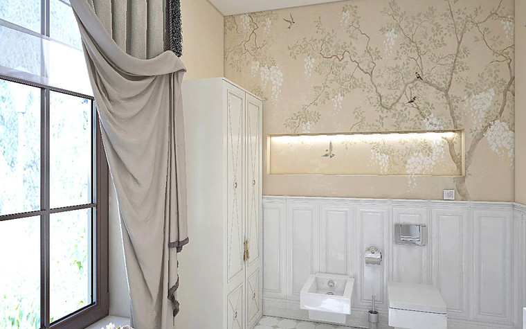 Загородный дом. ванная из проекта Дизайн проект дома площадь 500 кв.м в Ленинградской области., фото №78577