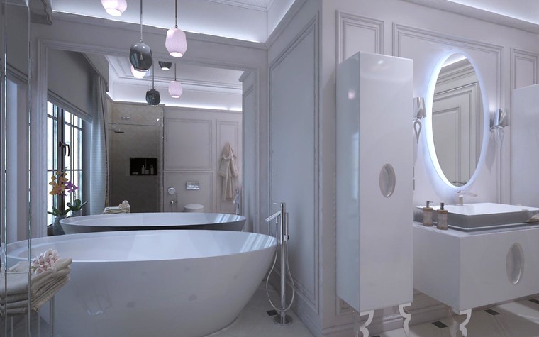 Загородный дом. ванная из проекта Дизайн проект дома площадь 500 кв.м в Ленинградской области., фото №78579