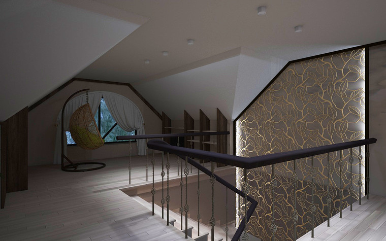 Загородный дом. холл из проекта Дизайн проект дома площадь 500 кв.м в Ленинградской области., фото №78587