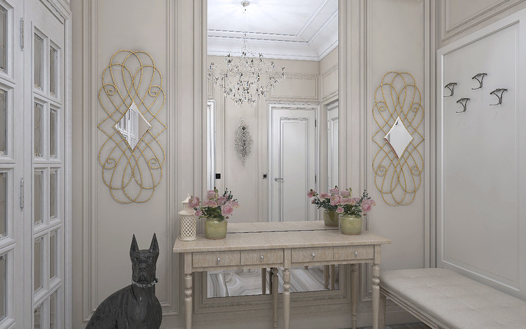 Загородный дом. холл из проекта Дизайн проект дома площадь 500 кв.м в Ленинградской области., фото №78565