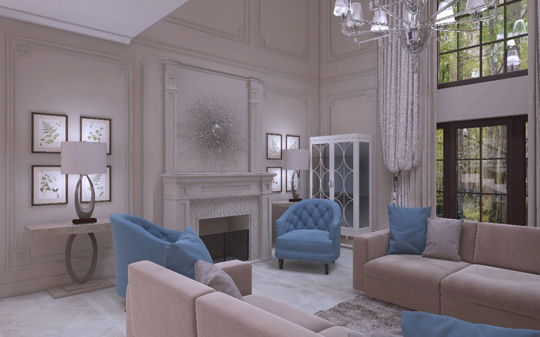 Загородный дом. гостиная из проекта Дизайн проект дома площадь 500 кв.м в Ленинградской области., фото №78567