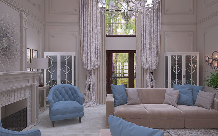 Загородный дом. гостиная из проекта Дизайн проект дома площадь 500 кв.м в Ленинградской области., фото №78568