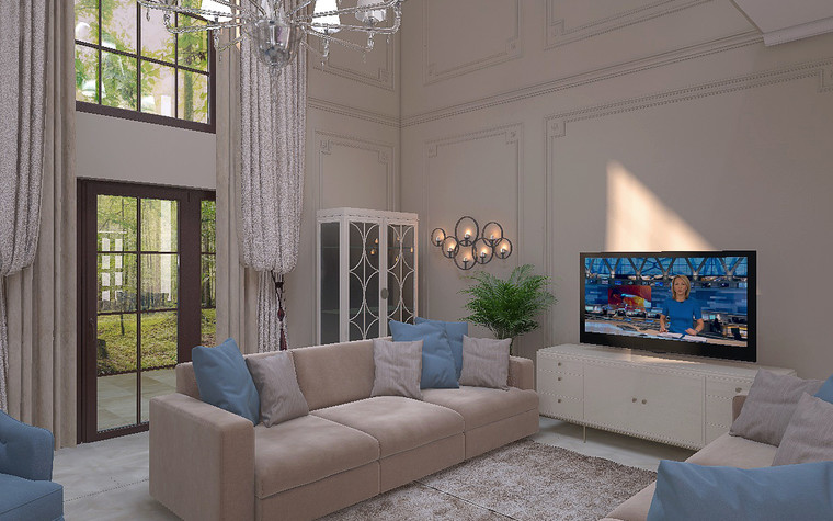 Загородный дом. гостиная из проекта Дизайн проект дома площадь 500 кв.м в Ленинградской области., фото №78569