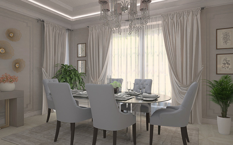 Загородный дом. столовая из проекта Дизайн проект дома площадь 500 кв.м в Ленинградской области., фото №78570