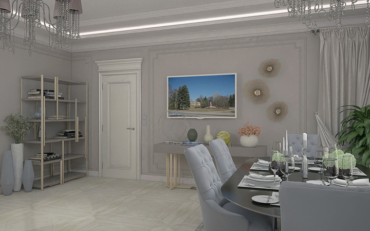 Загородный дом. столовая из проекта Дизайн проект дома площадь 500 кв.м в Ленинградской области., фото №78571