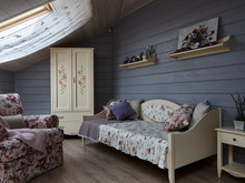 Загородный дом &laquo;Дом из бруса Нежность&raquo;, спальня . Фото № 25501, автор Зорина Елена