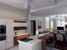 Загородный дом «Загородный дом на Ярославском шоссе», кухня . Фото № 25957, автор Никитина Татьяна