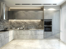 Загородный дом «Серый уют», кухня . Фото № 26475, автор Кузнецова Ольга