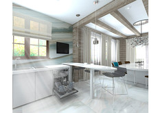 Загородный дом «Современный дом из бруса», кухня . Фото № 26487, автор Романовская Виталия