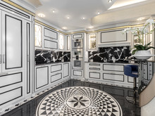 Загородный дом «Дизайн интерьера виллы в Монако», кухня . Фото № 27564, автор NG-Studio 