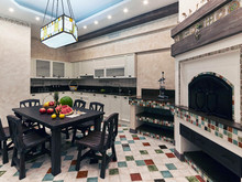 Загородный дом «Персональное решение», кухня . Фото № 27677