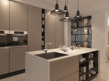 Загородный дом «Дизайн частного дома для супружеской пары», кухня . Фото № 27942, автор Сытник Евгения