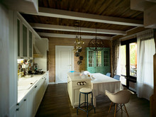 Загородный дом «КУДРЯВЫЙ ЛЕС», кухня . Фото № 28236, автор Аполонов Евгений