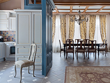 Загородный дом «», кухня . Фото № 19655, автор Жадовская Екатерина, Кубус 