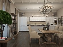 Загородный дом «Загородный дом в Петровском Барокко», кухня . Фото № 24449, автор Иванов Алексей, Wide Design Group 