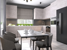 Загородный дом «Элитный дизайн интерьера », кухня . Фото № 24652, автор Логвинова  Екатерина 