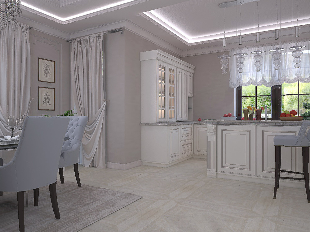 Загородный дом «Дизайн проект дома площадь 500 кв.м в Ленинградской области.», кухня, фото из проекта 