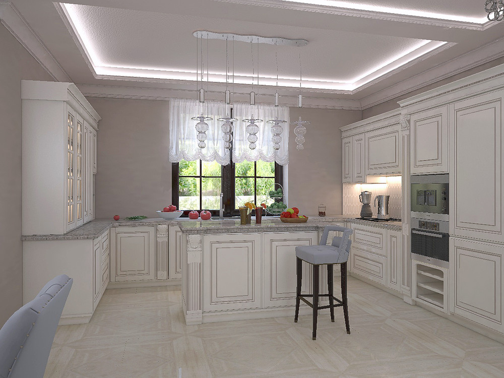 Загородный дом «Дизайн проект дома площадь 500 кв.м в Ленинградской области.», кухня, фото из проекта 