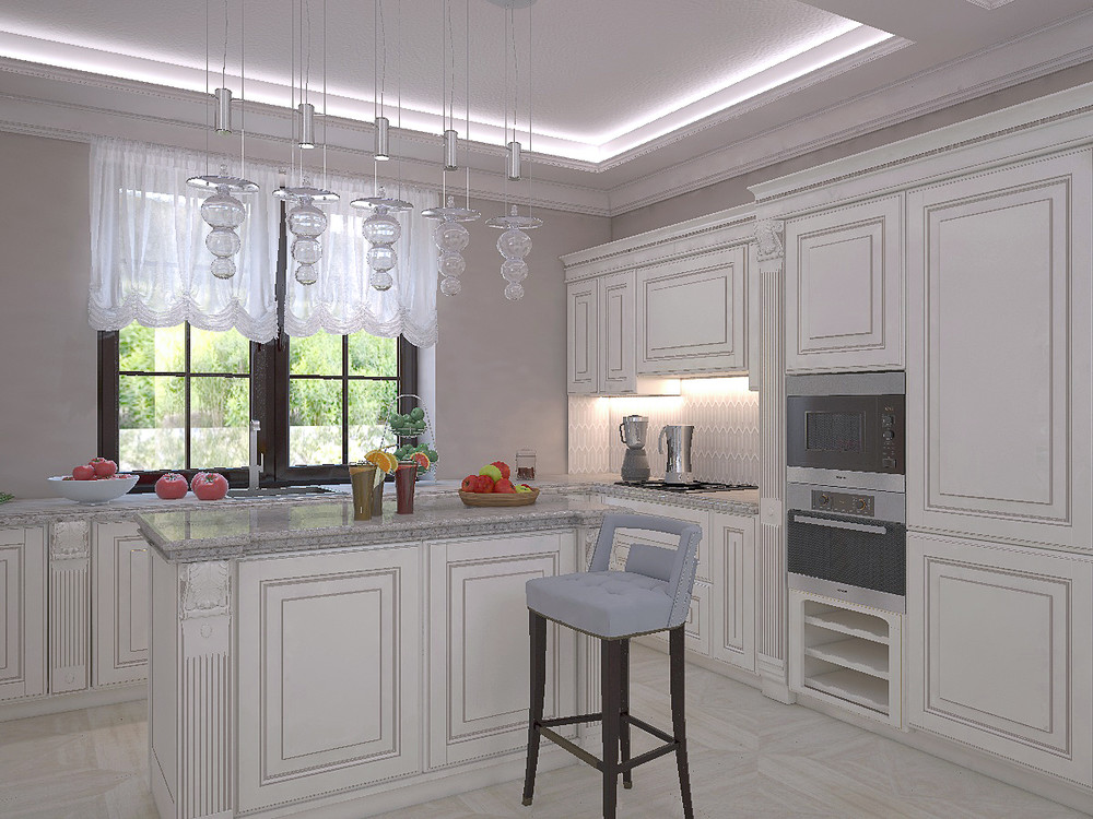 Загородный дом «Дизайн проект дома площадь 500 кв.м в Ленинградской области.», кухня, фото из проекта 