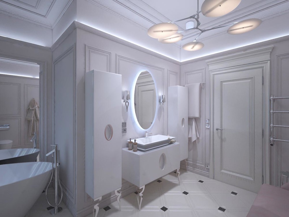 Загородный дом «Дизайн проект дома площадь 500 кв.м в Ленинградской области.», ванная, фото из проекта 