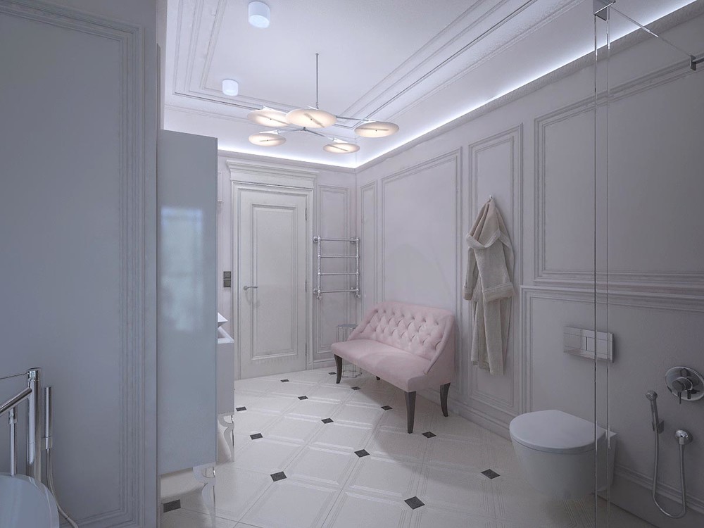 Загородный дом «Дизайн проект дома площадь 500 кв.м в Ленинградской области.», ванная, фото из проекта 