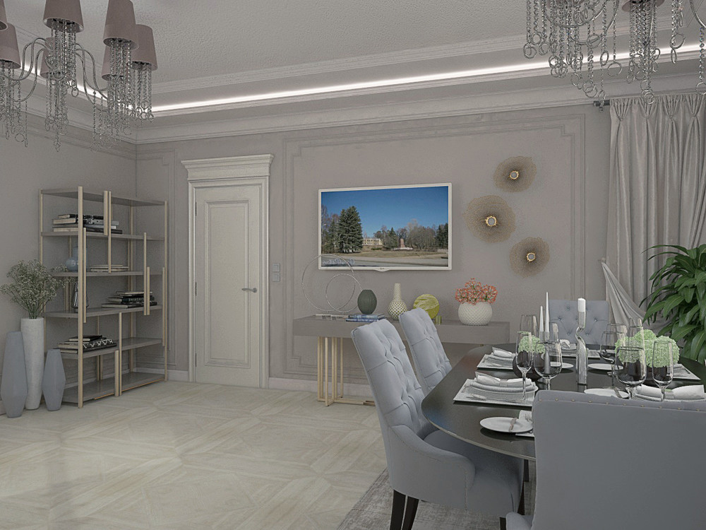 Загородный дом «Дизайн проект дома площадь 500 кв.м в Ленинградской области.», столовая, фото из проекта 