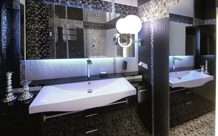 Фото мозаики, примеры дизайна ванных комнат