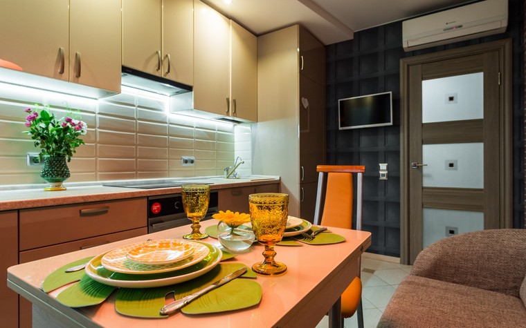 Квартира. кухня из проекта Проект квартиры 45 кв.м в стиле, фото №78554