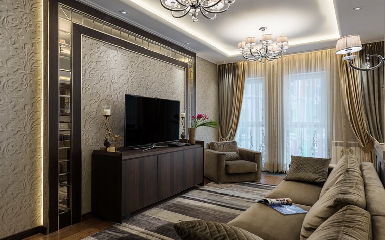 Квартира. гостиная из проекта Современный интерьер квартиры площадью 120 кв.м, фото №78647