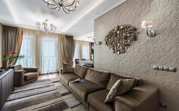 Квартира. гостиная из проекта Современный интерьер квартиры площадью 120 кв.м, фото №78651