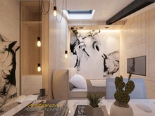 Квартира &laquo;Квартира для творческий и позитивных людей.&raquo;, спальня . Фото № 25212, автор DesignRocks Studio