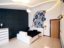 Квартира &laquo;Ретрофутуризм на Аптекарской набережной&raquo;, спальня . Фото № 25244, автор Fisheye Architecture & Design   Александр