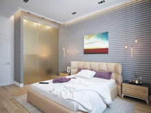 Квартира &laquo;Квартира для молодых на Университетской&raquo;, спальня . Фото № 25393, автор Fisheye Architecture & Design   Александр