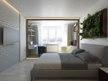 Квартира &laquo;Экостиль в квартире&raquo;, спальня . Фото № 25415, автор Домострой 