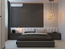 Квартира &laquo;ЖК Академический&raquo;, спальня . Фото № 25527, автор Домострой 