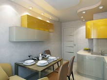 Квартира «ПРИТЯЖЕНИЕ ЦВЕТА», кухня . Фото № 25535, автор Алёны Чекалиной Дизайн студия