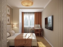 Квартира &laquo;ПРИТЯЖЕНИЕ ЦВЕТА&raquo;, спальня . Фото № 25536, автор Алёны Чекалиной Дизайн студия