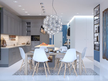 Квартира «Дыхание невесомости», кухня . Фото № 25548, автор Art-i-Сhok 