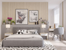 Квартира &laquo;Дыхание невесомости&raquo;, спальня . Фото № 25549, автор Art-i-Сhok 