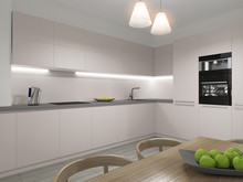 Квартира «Однокомнатная квартира площадью 62 кв.м в стиле Contemporary», кухня . Фото № 25678, автор Тодоровская Софья