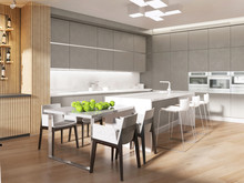 Квартира «Многогранный минимализм», кухня . Фото № 25990, автор Art-i-Сhok 