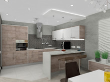 Квартира «Современная квартира с перепланировкой в Апрелевке.», кухня . Фото № 25999, автор Солнцева Наталья