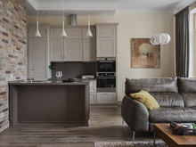 Квартира «Трехкомнатная квартира для молодого человека», кухня . Фото № 26429, автор Насонова Анна