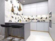 Квартира «Проект ЖК Крестовский De Luxe», кухня . Фото № 26560, автор Fisheye Architecture & Design   Александр