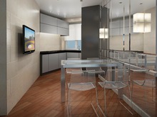 Квартира «Малогабаритная 3-х комнатная квартира (57 кв. м.)», кухня . Фото № 26610, автор Artscor Дизайн студия 