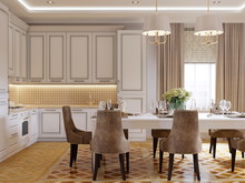 Квартира «Звучание новой классики», кухня . Фото № 26932, автор Новиков Андрей