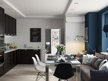 Квартира «ДИЗАЙН КВАРТИРЫ ДЛЯ МОЛОДОЙ ПАРЫ С РЕБЕНКОМ В Г.РОСТОВ-НА-ДОНУ», кухня . Фото № 26935, автор OM DESIGN Студия дизайна