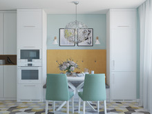 Квартира «ДИЗАЙН ИНТЕРЬЕРА ТРЕХКОМНАТНОЙ КВАРТИРЫ В ЖК МОЙ АДРЕС», кухня . Фото № 27053, автор OM DESIGN Студия дизайна