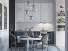 Квартира «ДИЗАЙН ИНТЕРЬЕРА КВАРТИРЫ В ЖК СОЛНЕЧНАЯ СИСТЕМА», кухня . Фото № 27074, автор OM DESIGN Студия дизайна